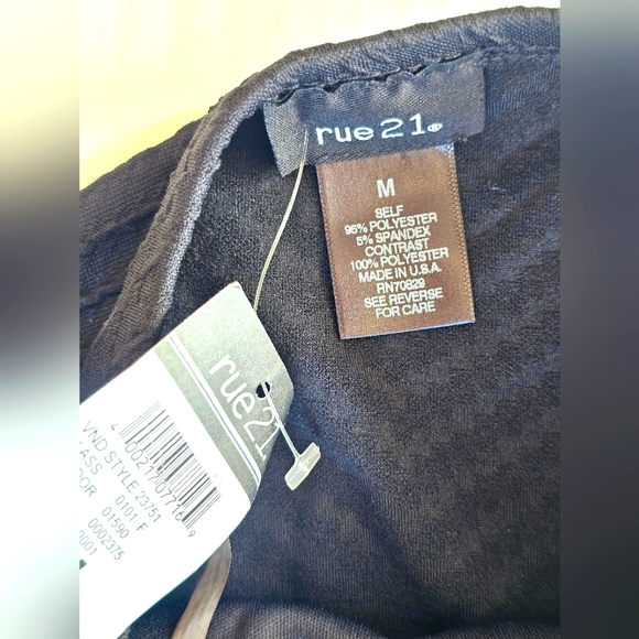 Rue21 Black Sleeveless High Low Sheer Chiffon Bustier Top Flowy Bottom Size M - Picture 8 of 10